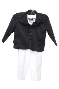 S.Y.W. Completo Elegante Righe Nero/Bianco Bambini (IT 96, EU 92) - Foto 1 di 2