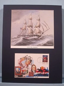 The USS Delaware a 74 gun ship of the line & First Day Cover honoring Delaware - Picture 1 of 1