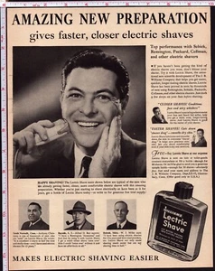 Navaja eléctrica Williams 1946 afeitado eléctrico pre-afeitado anuncio impreso vintage - Imagen 1 de 1