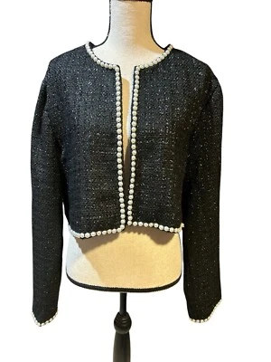 NUEVA Chaqueta Sugar Thrillz Dollskill Negra Tweed Imitación Perla XXL Mujeres Hada Gótica Foto 1 de 4