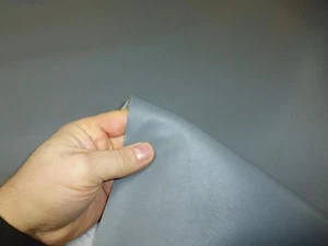 GREY Faux Leather Vinyl Leatherette Upholstery Fabric - FIRE RETARDANT - Picture 1 of 6