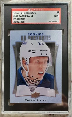 Patrik Laine ROOKIE RC 2016 UD ROOKIE PORTRAITS 💥AUTOGRAPH SGC AUTHENTIC💥 🔥🔥 - Image 1 of 4