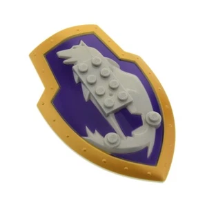 1x LEGO Technic Knights' Kingdom Shield Grey Wolf Purple Gold Danju 8791 - Picture 1 of 1