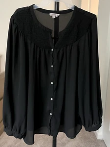 Nanette Lepore Women's Blouse Size XL Black - Picture 1 of 8