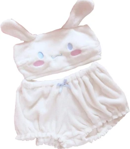 Kawaii Anime Cute Pajamas Set for Women Sweet Lovely Velvet Tube Top and Shorts - Picture 1 of 12