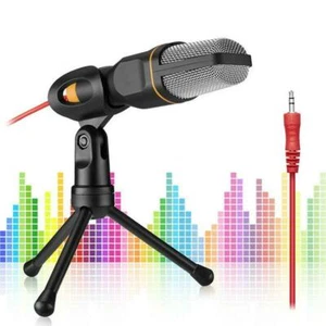 Professional 3.5mm Condenser Microphone With Tripod Mic For PC Laptop Smartphone - Picture 1 of 12