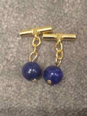 Natürlich Lapis Lazuli Edelstein Vergoldet 925 Sterling Silber Manschetten Für - Bild 1 von 4