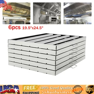 19.5"x24.5" Stainless Steel Hood Grease Commercial Exhaust Filter Baffle Kitchen - Picture 1 of 13