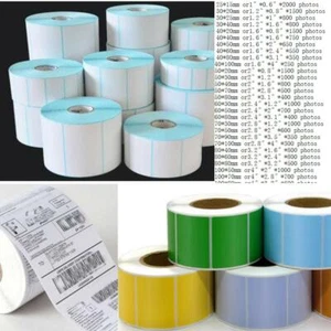 Lot d'étiquettes vierges étiquette papier auto-adhésive couleur paquet prix étiquette thermique - Photo 1/56