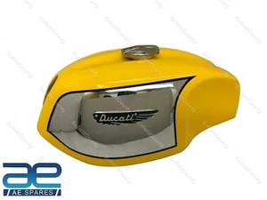 Pour Ducati 750 Gt 1972 Modèle Carburant Gas Réservoir Acier Jaune Peint De + - Photo 1/2