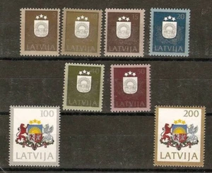 first Stamps Latvia 1991 Mi 305-312 logo and coat of arms mnh full set - Picture 1 of 1