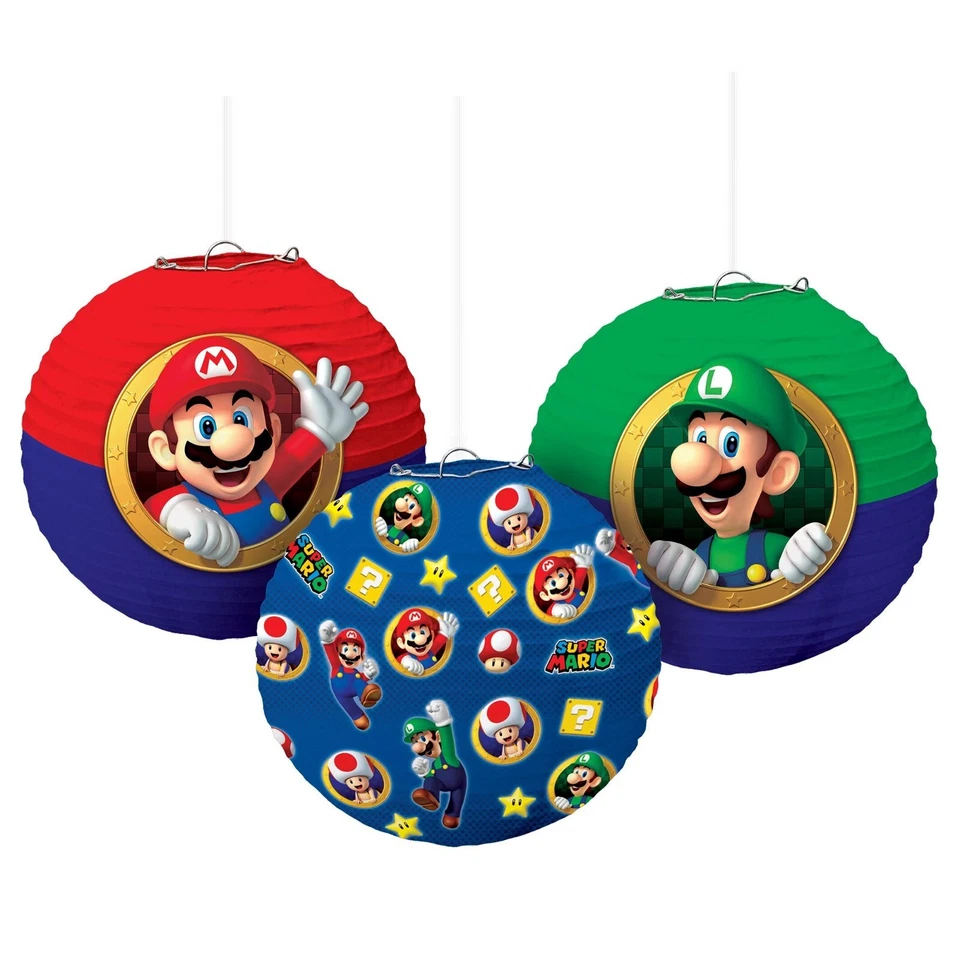 SUPER MARIO BROTHERS HANGING PAPER LANTERNS (3)~ Birthday Party  Decoration - Image 1 of 1