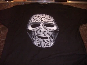 USED GERRY CHEEVERS MASK BRUINS T-shirt NHL Hockey 2XL Bx01 - Picture 1 of 2