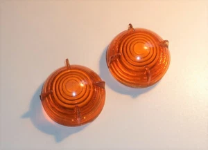 Oldtimer 2x Blinkerglas mit Gewinde 62mm vintage car indicator blinker glass - Picture 1 of 2