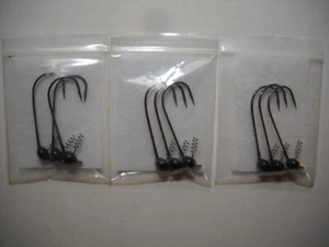 Lot of 3 PRECISION TUNGSTEN 1/8oz TUNGSTEN SHAKY HEAD Jig BLACK color - Picture 1 of 2