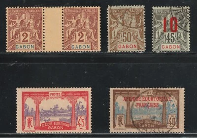 Gabón Lote 3: (Detalles del sello a continuación) Scott 2024 Catálogo Valor $19.15 Foto 1 de 4