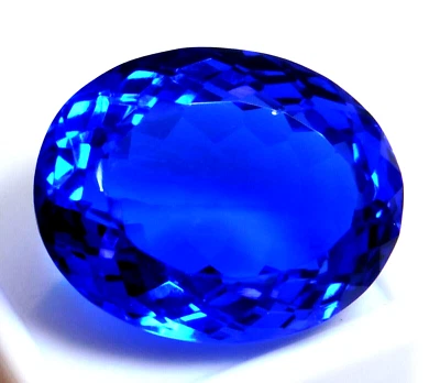 Large Blue Tanzanite 71.70 Ct. Oval Cut AAA+ Loose Gemstone Ring for Pendant - Image 1 of 4