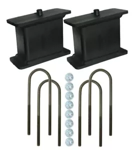 4" Steel lowering blocks w/ rear axle Ubolts 1999 - 2014 import trucks - Bild 1 von 1