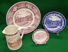 Lot of 4 Vintage Staffordshire England Kentucky Souvenir Plates & Pitcher