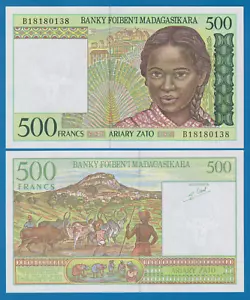 Madagascar 500 Francs P 75 b Signature 5 (= 100 Ariary) ND 1994 UNC - Picture 1 of 1