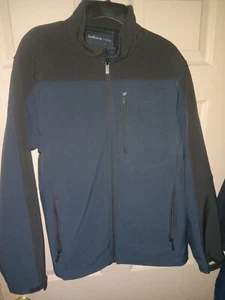 Van Heusen Studio Men's Full Zip Jacket Polyester/Spandex Navy & Black Size M - Picture 1 of 4