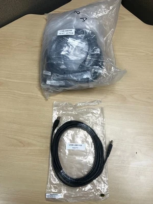 10 pack of USB 2.0 Male-A to Male-A 15-foot Cables, black, new - Image 1 of 4