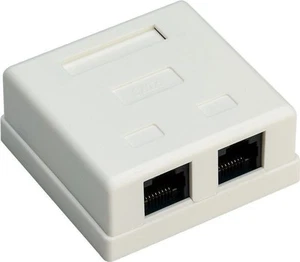 5x 2-port RJ45 Anschlussdose, CAT 6, UTP; 2-port RJ45 Anschlussdose, CAT 6, UTP, - Photo 1/2
