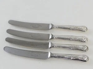 (ref288BD3) 4 TJ Davies Silver Plated Kings Pattern Butter Knives - Picture 1 of 4