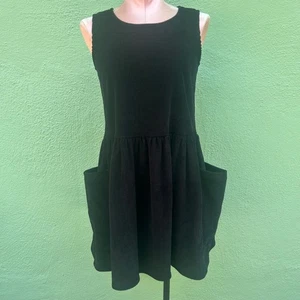 Nooworks Big Pocket Corduroy Dress Black Sleeveless Casual Women Short XS - Picture 1 of 6
