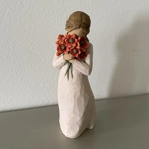 Willow Tree Surrounded by Love Sculpted Hand Painted Wood Figure Flower Girl - Picture 1 of 8