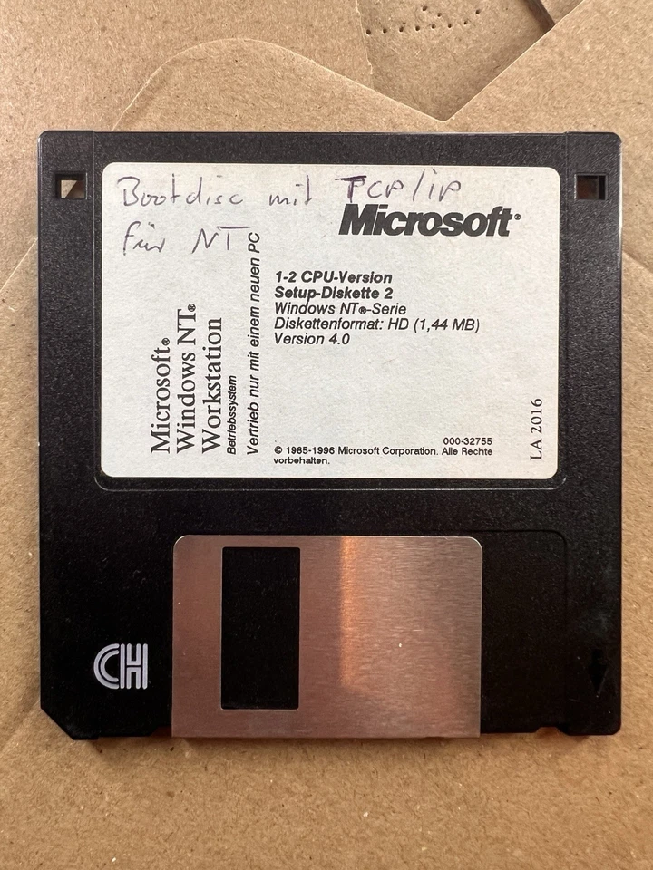 Microsoft Windows NT 4.0 Setup-Disk 2 (1996) – Original 3,5″ Bootdiskette - Bild 1 von 1