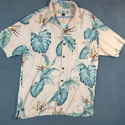 Tommy Bahama Shirt Mens Large 100% Silk Island Floral Print Relax Button Up - Image 1 of 4