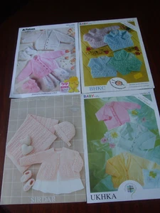 4 x 4ply Baby Knitting Patterns - Sirdar,Patons,BHKC & UKHKA -  V Good Condition - Picture 1 of 5