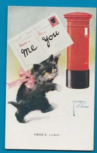 alte hübsche Postkarte einer Katze vom Künstler Lawson Wood #459 - Bild 1 von 2