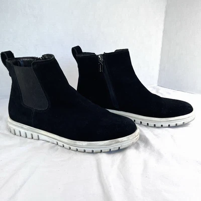 Botín Chelsea Blondo Impermeable Negro Gamuza Para Mujer Talla 10 Foto 1 de 4