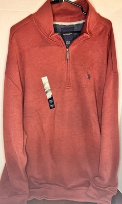 U.S. POLO ASSN. (NWT) Pullover Shirt Men’s 1/4 Zip  (Red) Long Sleeve Size 3XLT - Image 1 of 4