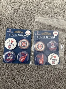 Chicago Cubs Lot of 2 WinCraft Button Sets 4 Pack MLB Fan Collectibles Baseball - Picture 1 of 3