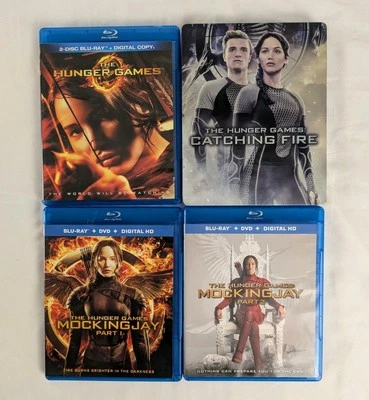 Hunger Games Blu-ray Bundle Catching Fire Mockingjay Part 1 & 2 Tested Lot Set - Image 1 of 4