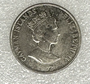 Moneda de 10 centavos de acero niquelado Islas Caimán 1992 - Imagen 1 de 2
