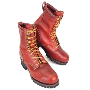 VTG Herman Survivors Logger Leather Insulated Steel Toe Boots Vibram Mens 13 W - Picture 1 of 20