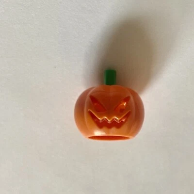 LEGO Orange PUMPKIN MINIFIG HEAD Halloween Scarecrow Monster Jack-O-Lantern Gear - Image 1 of 3