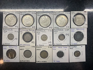 Vintage Foreign Coins Lot of 15 - 22.75 Grams Of Silver 1835-1962 - Picture 1 of 18