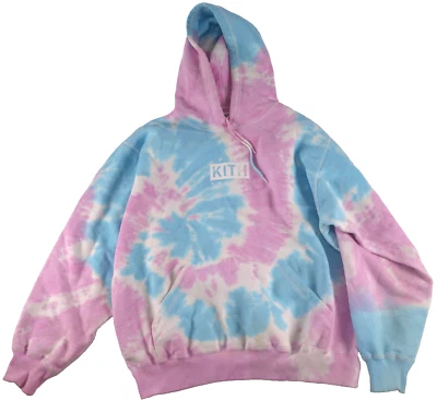 Sudadera con Capucha KITH Treats Tie dye Swirl Multicolor Grande FW19 Rosa Azul Foto 1 de 4
