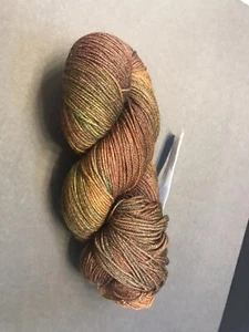 Hand Dyed Yarn Multi Brown 75% American Wool, 25% Silk, 440 Yards - Picture 1 of 4