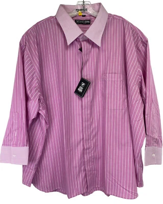 STACY ADAMS  Violet / WHITE Men's Sz 22/ 5XL Dress Shirt (T11) NWTs - Image 1 of 4