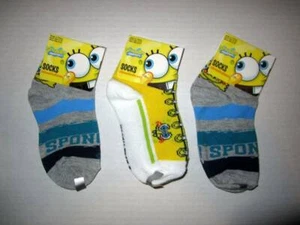 Spongbob SquarePants  Kids Lot of 3 pairs of socks Toddler sock size 6-7.5 sh - Picture 1 of 2