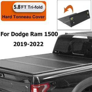 5.8FT Truck Pickup Bed Hard 3-Fold Tonneau Cover for 2019-2022 Dodge Ram 1500 D - Picture 1 of 18