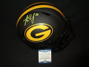 CASCO AARON JONES FIRMADO GREEN BAY PACKERS ECLIPSE TAMAÑO COMPLETO BECKETT BAJO CERTIFICADO DE AUTENTICIDAD - Imagen 1 de 5
