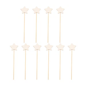 10 piezas varitas de hadas para niños hágalo usted mismo palos de hadas en forma de estrella varita de hadas sin pintar juguete - Imagen 1 de 12
