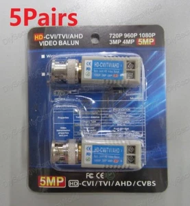 10 pz (5 paia) fotocamera adattatore ricetrasmettitore video balun CCTV BNC CAT5 - Foto 1 di 5